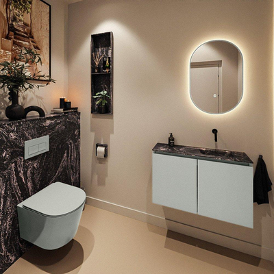 MONDIAZ TURE-DLUX 80cm toiletmeubel Greey. EDEN wastafel Lava positie rechts. Zonder kraangat.