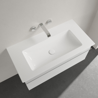 Villeroy en Boch Venticello meubelwastafel met wasbak midden zonder kraangat 100x50cm met overloop wit