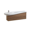 Laufen Alessi One wastafel onderbouwkast 135x32x39cm 2 lades hout noce canaletto 0192321