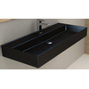 Plieger Kansas wastafel 1 kraangat met overloop 100x46.6cm matzwart SW160115