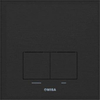 Wisa Delos Bedieningspaneel - rechthoek - 16x16x1 - dualflush - aluminium - zwart mat SW224298