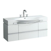 Laufen New Case Palace wastafel onderbouwkast 119.5x37.5x46cm 1 lade. 2 deuren 2 glasplaten. hout antraciet eiken 0084451