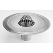 Burgerhout aluminium kiezelbak rond o 80mm midden onder aansluiting Anjo met bladvanger 1405918