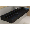 Plieger Kansas wastafel 2 kraangaten met overloop 120x46.6cm matzwart SW160121