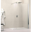 Novellini Lunes glaswand 80x195 210cm mat chroom profiel helder glas 0335229