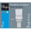 Plieger Plus WC pack verhoogd met keramisch reservoir dualflush (+8cm) totaal 48cm hoog universeel wit 4970160