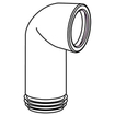 Wisa 303C closetbocht 110mm lengte 180mm met spie 90wit 0770280