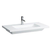 Laufen Living Square meubelwastafel 130x48x15cm 2 x 1 kraangat met overloop keramiek wit 0083389