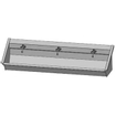 Intersan Sanilav wasgoot 180cm met 3 hendelkranen inox 304 GA36156