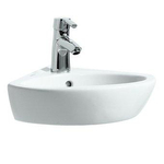 Laufen Pro B hoekfontein 43x38x17cm 1 kraangat met overloop keramiek lcc-wit 0182558