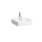 Laufen VAL fontein 42x45x11.5cm met kraangat met overloop geslepen onderzijde SaphirKeramik wit SW28245