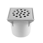 Wavin ABS vloerput met onderuitlaat 75mm 20x20cm grijs 2113460
