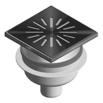 Aquaberg kunststof put met onderaansluiting met RVS rooster opzetstuk 15x15cm met reukslot 50mm 2300040