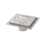 Aquaberg ABS kunststof renovatieput met RVS rooster incl. twee reukafsluiters 146x146mm inbouwhoogte 10mm SW63283