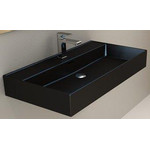 Plieger Kansas wastafel 1 kraangat met overloop 80x46.6cm matzwart SW160112