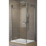 Novellini Brera zijwand F 77/79x200cm omkeerbaar chroom profiel met helder glas SW96272