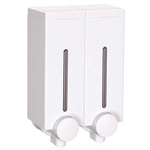 Diaqua zeepdispenser compact dubbel 2x450ml met schroefgaten wit 4357183