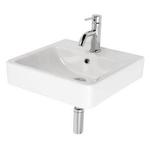 Plieger Seattle wastafelpack compleet met overloop 45x45cm met wastafelkraan, designsifon en bevestigingsset wit SW96157