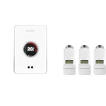 Bosch EasyControl set m. 1x Single slimme kamerthermostaat en 3x Smart radiatorthermostaatkop wit SW242070