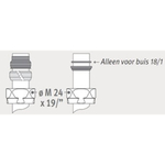 Jaga Deco klemkoppeling staal/koper M24x15/1mm 7380334