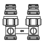 Oventrop H onderblok Multiflex F 3/4 x3/4 recht 7503326