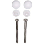 set potschroeven met kap met rozet 6x60mm wit RVS 0830429