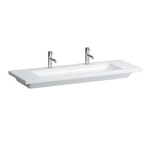 Laufen Living Square meubelwastafel 130x48x15cm 3 kraangaten met overloop keramiek wit 0083390