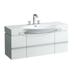 Laufen New Case Palace wastafel onderbouwkast 119.5x37.5x46cm 1 lade. 2 deuren 2 glasplaten. hout gekalkt eiken 0084450