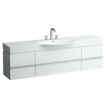 Laufen New Case Palace wastafel onderbouwkast 179x37.5x46cm 1 lade. 2 deuren 2 glasplaten. hout gekalkt eiken 0084456