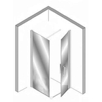 Plieger Panorama douchewand 100cm + draaideur 80cm met muursteun vierkant 100cm en vloerprofiel chroom 0983760