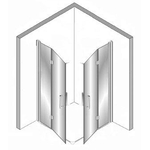 Plieger Panorama vouwdeur 90cm + vouwdeur 90cm met vloerprofiel chroom 0983774