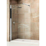 Novellini Giada inloopdouche H 88 90x195cm met muursteun 100cm mat-chroom profiel en helder glas 0988037