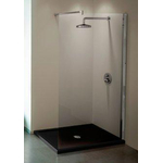 Novellini Kuadra inloopdouche H 77/80x200cm met muursteun 100cm chroom/helder 0336352