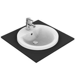 Ideal Standard Connect inbouwwastafel rond O48cm met overloop met kraangat Ideal plus wit