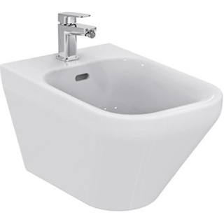 Ideal Standard Tonic II wandbidet met kraangat met overloop 35.5x56cm met verdekte bevestiging wit