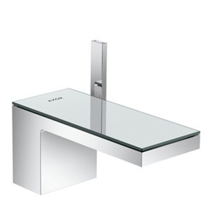 Hansgrohe AXOR MyEdition wastafelkraan 70 m. zwart glas met push open garnituur voorsprong 15.1cm chroom