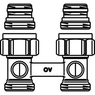 Oventrop H onderblok Multiflex F 1/2 x3/4 recht