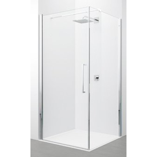 Novellini Young 2.0 FG zijwand 89/91x200cm voor draaideur G en vouwdeur 2GS chroom profiel met aqua glas