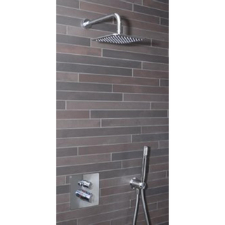 Ideal Standard Showerpack EASY box Slim inbouwkraan thermostatisch met + afbouwdeel met regendouche 200x200mm douchearm staafhanddouche + doucheslang 175cm chroom