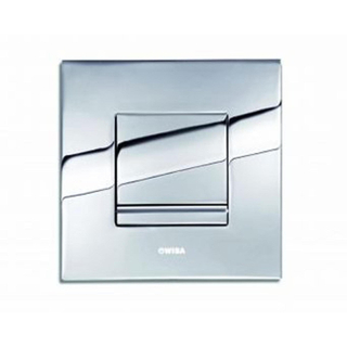 Wisa Delos bedieningsplaat metaal mechanisch 16x16cm met spoelonderbreking voor XS WC element glanschroom