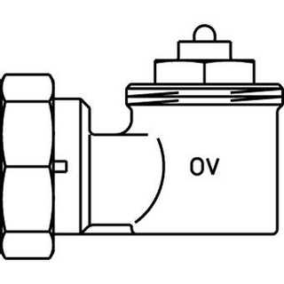 Oventrop adapter haakse aansluiting M30x1,5