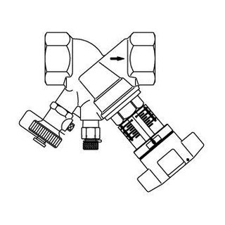 Oventrop Inregelafsluiter BRNS 3/8 DN10 PN25 Kvs = 288 m3/h binnendraad