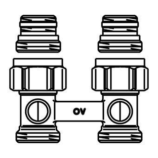 Oventrop H onderblok Multiflex F 3/4 x3/4 recht