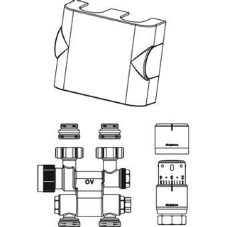 Oventrop Multiblock Aansluitset TF / UNI SH 1/2 draaibaar Kvs = 075 m3/h chroom