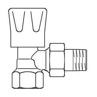 Oventrop radiator afsluiter 3/4" haaks