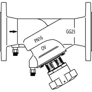 Oventrop Hydrocontrol Inregelafsluiter F DN 80 PN 16 Kvs = 12220 m3/h flensaansluiting