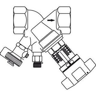 Oventrop Inregelafsluiter BRNS 1 DN25 PN25 Kvs = 889 m3/h binnendraad