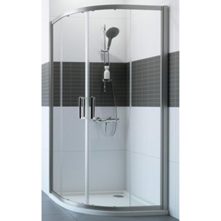 Huppe Classics 2 kwartrond met schuifdeur 90 90x190cm r550 matzilver helder glas