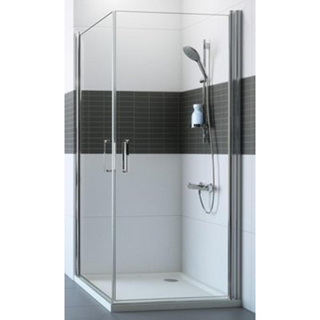 Huppe Classics 2 2 delig hoekinstap 90 90x190cm matzilver helder glas