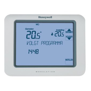 Honeywell Chronotherm klokthermostaat touch modulation met touchescreenbediening 7 31°C powerstealing zonder batterij wit